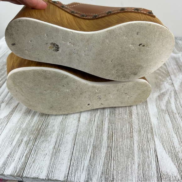 Steve Madden 6 Gemma Studded Brown Leather Platform Wedge Sandals Made in Italy - Picture 8 of 9